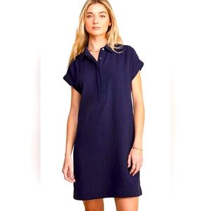 Vineyard Vines Margo Seastitch Double Gauze Shirtdress